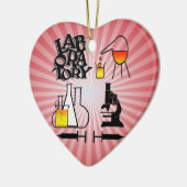 研究室4スクエアロゴクリスマスハートオーナメント セラミックオーナメント (左)