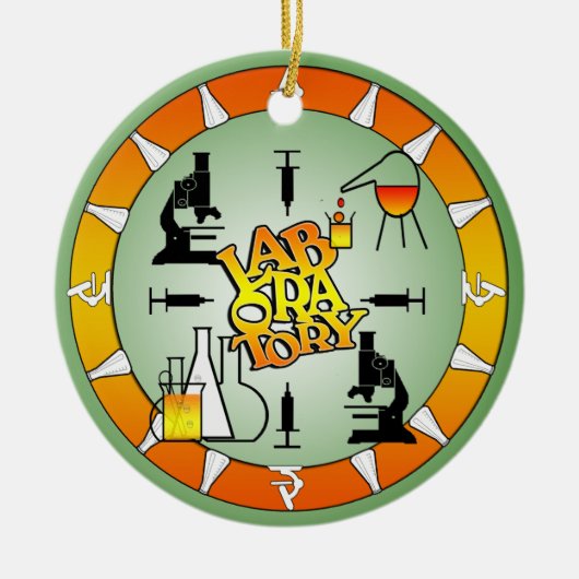 研究室4平方ロゴ セラミックオーナメント (正面)