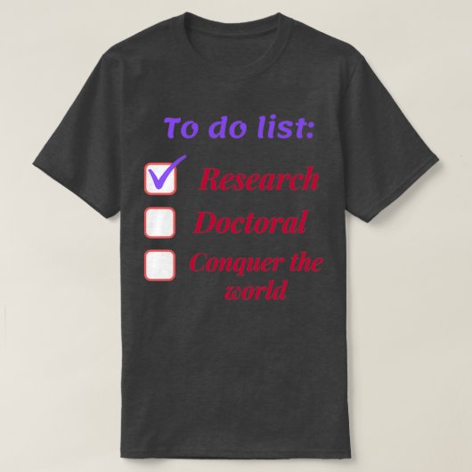 研究研究者phdテーマg tシャツ (デザイン正面)