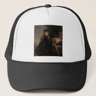 研究者が机に座る – Rembrandt - c1634 キャップ