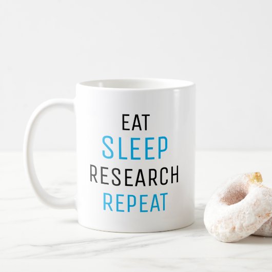 研究者のための Eat Sleep Research Repeat マグカップ (ドーナツ)