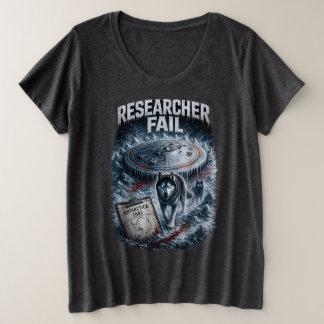 研究者の失敗 女性用ダークTシャツ プラスサイズTシャツ