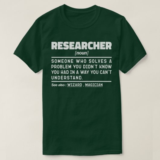 研究者名詞学生大学院理学分析 Tシャツ (デザイン正面)