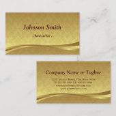 研究者 – エレガント金ゴールド 名刺 (正面/裏面)