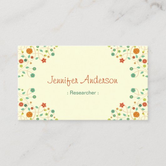 研究者 – シック自然 スタイリッシュ 名刺 (正面)