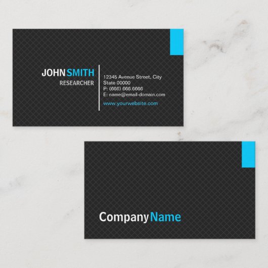 研究者 – Twill モダン Grid 名刺 (正面/裏面)