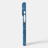 砕いた青い大理石 – テクスチャ付き石のパターン Case-Mate iPhoneケース (裏面 / 左)