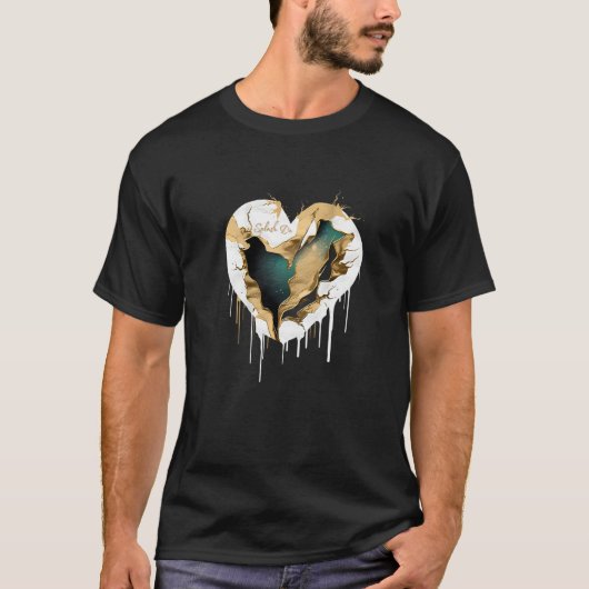 砕けたハート Tシャツ (正面)