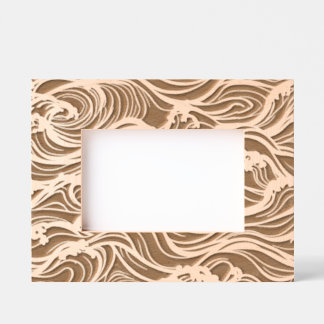 砕ける波 レーザー彫刻フレーム