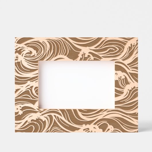 砕ける波 レーザー彫刻フレーム (正面)