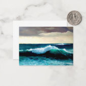 砕ける波、海洋風景画、波頭 ノートカード (正面/裏面インサイチュ)