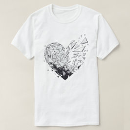 砕け散るハート Tシャツ