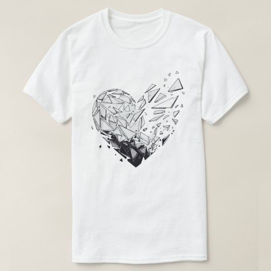 砕け散るハート Tシャツ (デザイン正面)