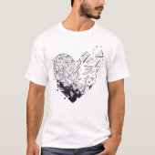 砕け散るハート Tシャツ (正面)