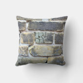 砕け砕け柔らグランジいレンガ壁 クッション (裏面)