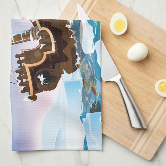 砕氷船 キッチンタオル (四つ折り)