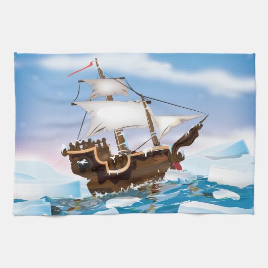 砕氷船 キッチンタオル (横)