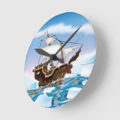 砕氷船 ラウンド壁時計 (傾斜)