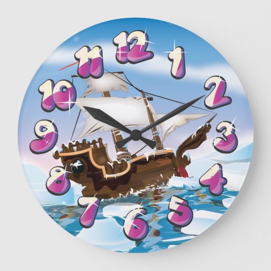 砕氷船 ラージ壁時計 (正面)