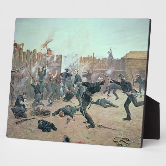 砦を守る:インディアンは米国騎兵を攻撃 フォトプラーク (側面)