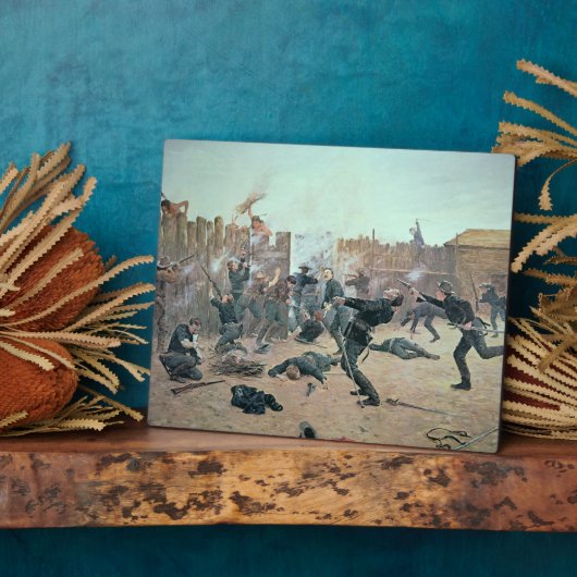 砦を守る：インディアンは米国騎兵を攻撃 フォトプラーク (側面)