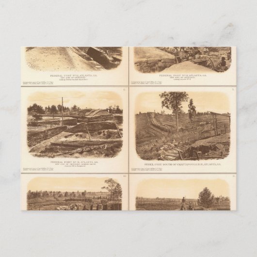 砦、電池、アトランタ、Ga ポストカード (正面)