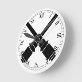 砲兵バッジ ラウンド壁時計 (傾斜)