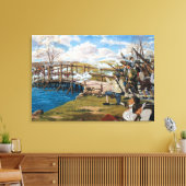 砲声は「コンコードの世界戦のラウンド」を聞いた キャンバスプリント (インサイチュ (リビング))