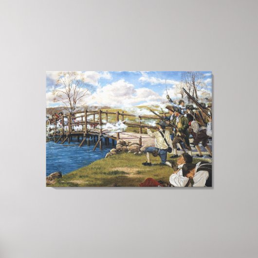 砲声は「コンコードの世界戦のラウンド」を聞いた キャンバスプリント (正面)