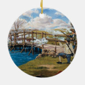 砲声は「コンコードの世界戦のラウンド」を聞いた セラミックオーナメント (裏面)