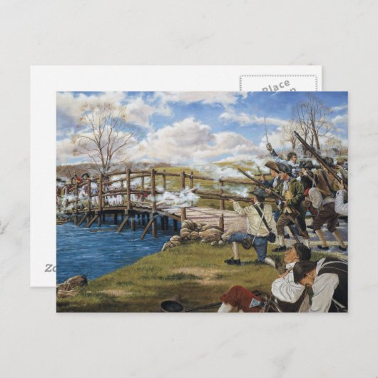 砲声は「コンコードの世界戦のラウンド」を聞いた ポストカード (正面/裏面)