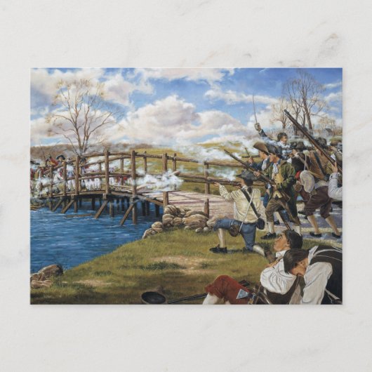 砲声は「コンコードの世界戦のラウンド」を聞いた ポストカード (正面)