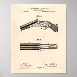 砲尾のローディング銃1883のパテントの芸術-古いPeper ポスター