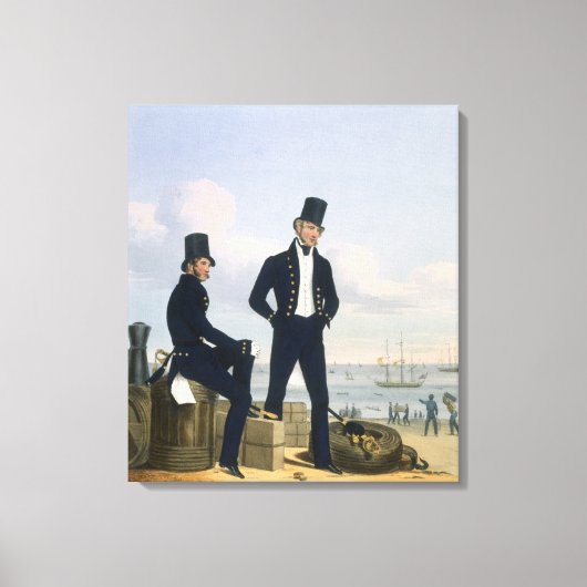 砲手、船頭と大工、プレート11から キャンバスプリント (正面)