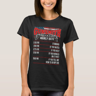 砲撃兵の時給USA国旗Gunsmiting Gun Repa Tシャツ