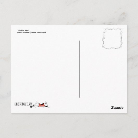 破れたウィンドウの画面 ポストカード (裏面)