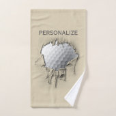 破れたゴルフボール バスタオルセット (ハンドタオル)