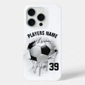 破れたサッカーの個人化されたホワイトケース Case-Mate iPhoneケース (裏面)