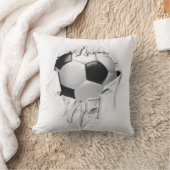 破れたサッカー白枕 クッション (ブランケット)