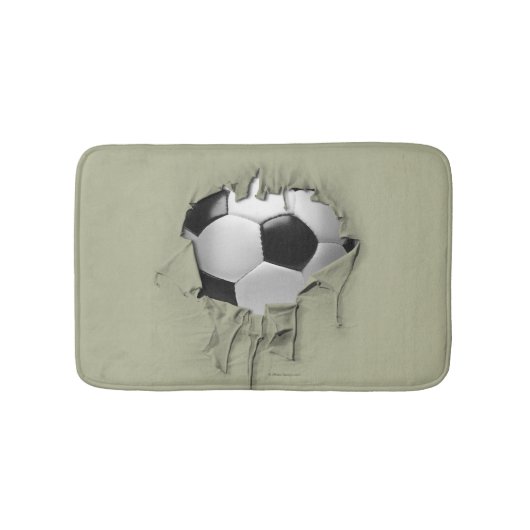 破れたサッカー白風呂マット バスマット (正面)