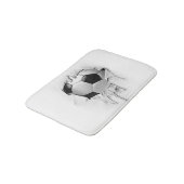 破れたサッカー白風呂マット バスマット (アングル)