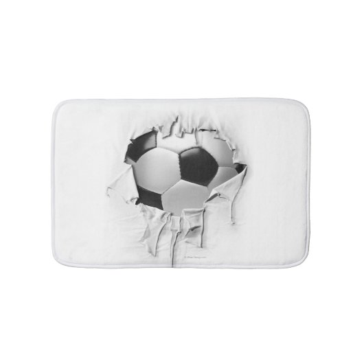 破れたサッカー白風呂マット バスマット (正面)