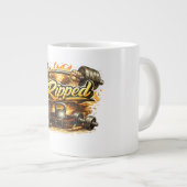 破れたジムフィットネスデザイン ジャンボコーヒーマグカップ (正面右)