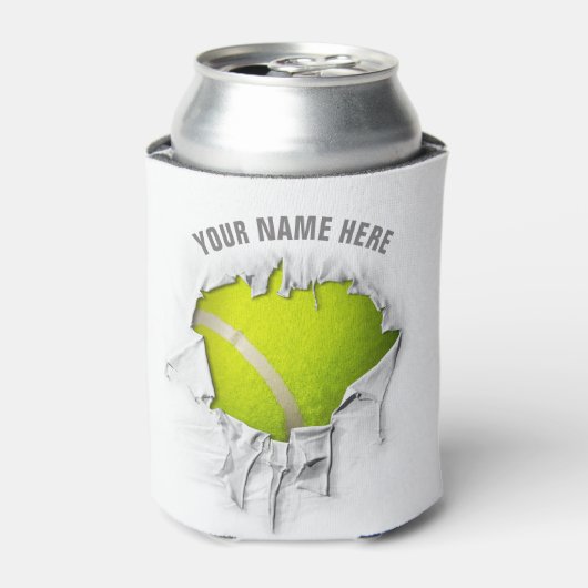 破れたテニスクーラーボックス 缶クーラー (缶正面)