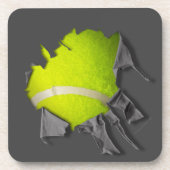 破れたテニス飲料用コースター コースター (正面)