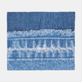 破れたデニム：ダブルブルージーンズのフレーム フリースブランケット (正面(横))