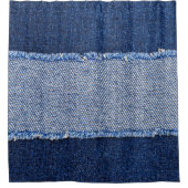 破れたデニム:ブルージーンズの生地。 シャワーカーテン (正面)