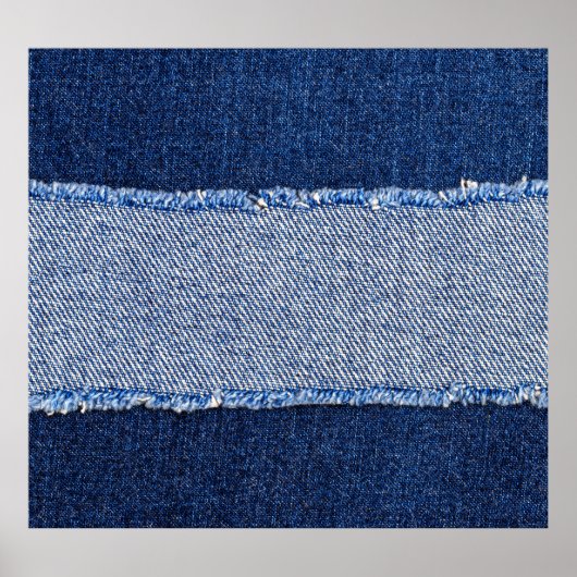 破れたデニム：ブルージーンズの生地。 ポスター (正面)