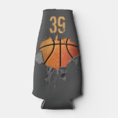 破れたバスケットボールボトル クール ボトルクーラー (正面)