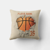 破れたバスケットボール装飾用クッション クッション (裏面)